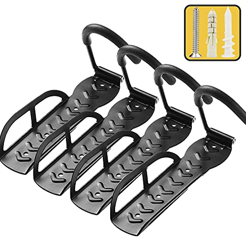 Laxama Bike Rack for Garage Wall Mount 4 Pack Vertical Bike Hooks Bicycle Hanging Hooks for Indoor Storage with Non-reversible Hooks