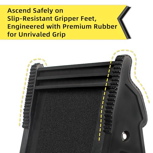 Ladder Leveler, Pitch Hopper, Ladder Stabilizer with Storage, Ladder Levelers for Stairs and Extension Ladders, Easy to Use, Conquer Uneven Ground (Regular Black)