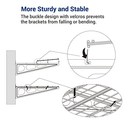 FLEXIMOUNTS WR26-SBA 2' x 6' Wall Shelf Garage Storage Rack (2 Pack), White, 24" x 72"