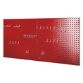 Seville Classics UltraHD® 2-Piece Pegboard Set w/ 23 Piece Hook Assortment, 24" W x 24" D, Red