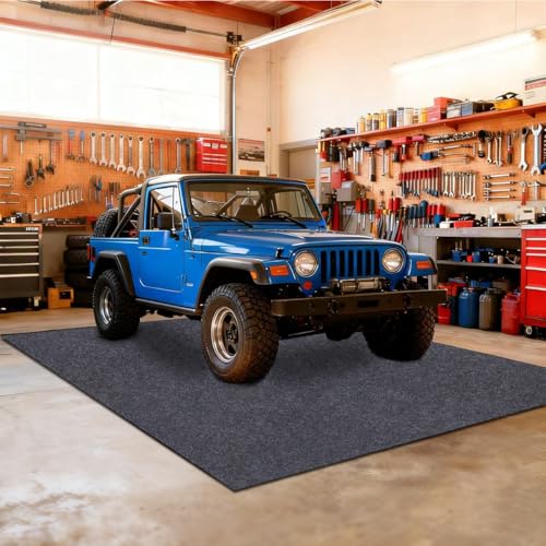 SEMPADA Garage Floor Mat，Protect Garage Shop Floor Surface，Floor Mat for Golf Carts，Premium Absorbent Oil Mat—Soft Absorbent Fabric and Waterproof Backing，Reusable/Washable (36" x 72")