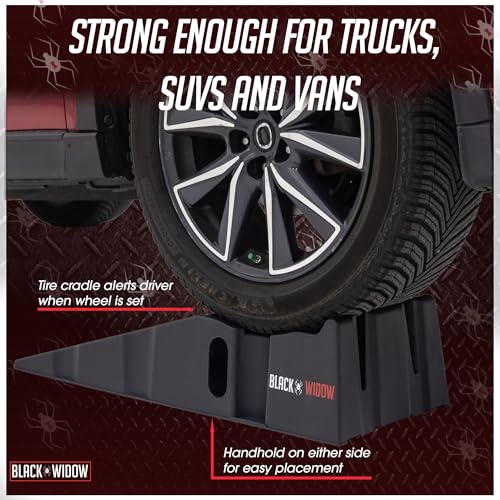 Black Widow Car Service Ramps for Oil Change, 8,000 lb GAWR, 6.25" Lift