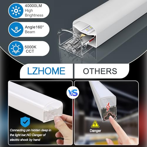 LZHOME Hexagon LED Garage Light: Super Bright 40000LM Honeycomb Garage Light, 8 Hex DIY Hexagon Led Lights for Gym Basement Hair Salon