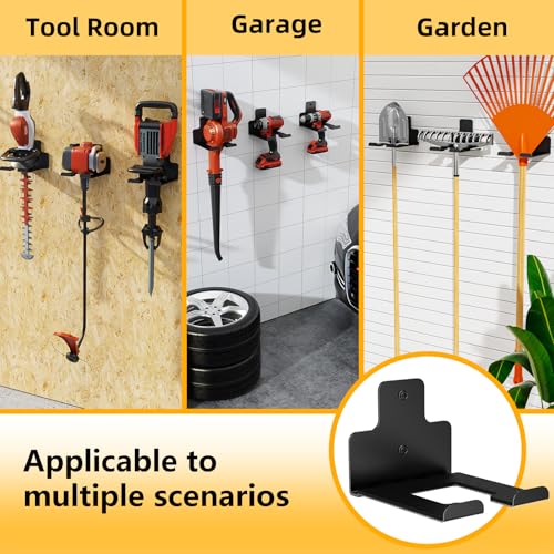 Datdifen Garage Organization Wall Mounted Storage Rack, Heavy Duty Tool Hanger for Grass Trimmer, Hedge Trimmer, Weed Wacker and Garden Power Tools, 1 Pack