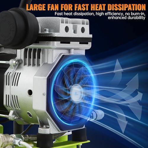 13 Gallon Air Compressor,2HP 4.2SCFM @90PSI Ultra Quiet and Oil-Free Air Compressor,115PSI Max Pressure,75 dBA Noise Level,Oil Free Compressor Tank for Auto Repair, Tire Inflation, Spray Painting