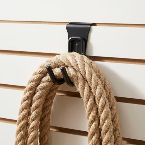 Afcabakila 10Pack Gladiator Hooks slatwall Hooks Gladiator Hook for Track Durable Gladiators Hook Hanger J Garage Hookss Metal Wall Hangers for Garden Hose Black