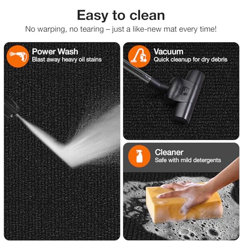 XSTWVM, Heavy Duty Oil Resistant Garage Car Bottom Mat, Reusable Floor Protector, 1/4 Inch Thick Waterproof Rubber Backing, Oil Absorbent (Dark Gray) (60 * 36)