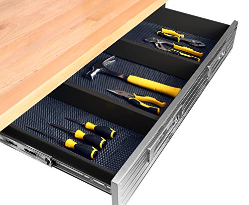 Seville Classics Pegboard Workcenter with 23 Peg Hook Assortment and Drawer Table, 48", Satin Graphite