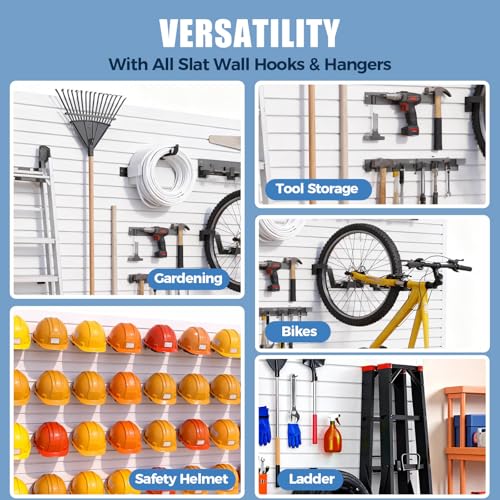 Slat Wall Paneling for Garage, 8ft x 4ft PVC Garage Storage System, Slatwall Panels Power Tool Organizer Wall Mount, Durable Slatwall Panels for Heavy Duty Organization