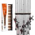 KastKing V15 Vertical Fishing Rod Holder – Wall Mounted Fishing Rod Rack, Store 15 Rods or Fishing Rod Combos in 17.25 Inches, Great Fishing Pole Holder and Rack