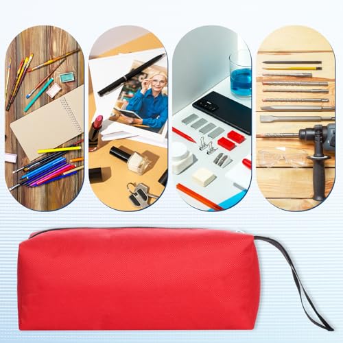 Red Zipper Bag Pouch Small Tool Bag Pouch Small Red Canvas Bags Tool Pouches with Zipper Fabric Utility Tools Pouches for Screws Screwdrivers, Pliers, Storage Organizer