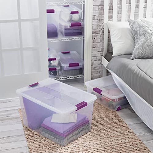 Sterilite 116 Quart and 66 Quart Multipurpose Ultra Storage Tote Box Storage Containers for Home or Office Organization, Clear, 4 Pack and 6 Pack
