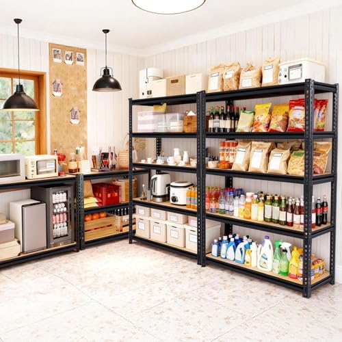 ZEUKMXOO 72" H Storage Shelves,Storage Shelves Heavy Duty,2400LBS Metal Shelving Units,Adjustable Garage Shelving Heavy Duty for Garage Storage,Warehouse,16"x35.5"x72",2 Pack