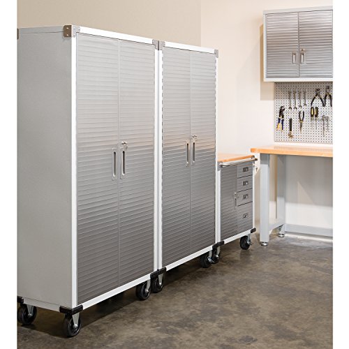 Seville Classics Full Door Rolling Storage Cabinet, 36" W x 18" D x 72" H, Granite