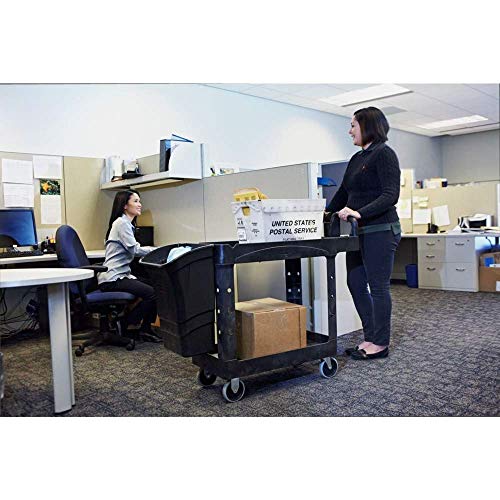 RUBBERMAID RM Utility Cart #500 2 Shelf Blk HD, 1 EA