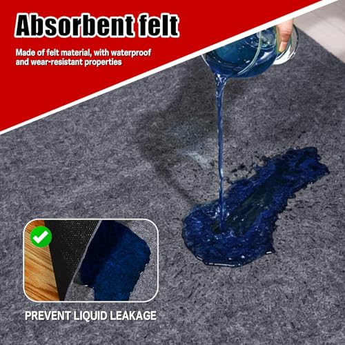 Garage Floor Mat 7.4x17 FT Large Waterproof Oil Spill Mat Non-Slip Backing Paking Mat for Under Car Washable Heavy Duty Floor Protector for Garage, Driveway