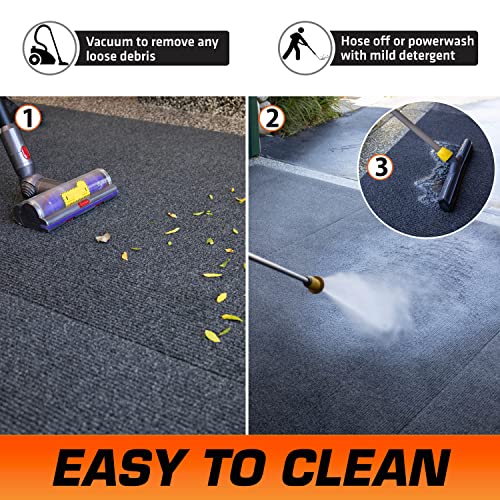 Armor All Premium Garage Floor Mat, Increased Thickness & Cushion, (Combined Size: 19’ x 7’6”), (Includes Double Sided Tape), Protects Surfaces - Absorbent/Waterproof/Durable (USA Made)