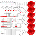 Ultimate 121-Piece Pegboard Hooks Set, Pegboard Accessories with Metal Hooks, Durable Peg Board Organizer Accessories, Pegboard Bins, Peg Board Tool Utility Hooks