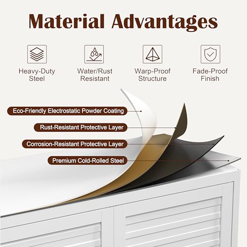 SteeLoong Kitchen Pantry Cabinet,75" Metal Storage Cabinet with Doors and 4 Adjustable Shelves,White Tall Locker Organizer Steel Garage Cabinets for Tool,File Cabinet for Office,Kitchen,Garage,School