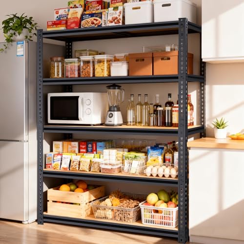 ZEUKMXOO 72" H Storage Shelves,Storage Shelves Heavy Duty,2400LBS Metal Shelving Units,Adjustable Garage Shelving Heavy Duty for Garage Storage,Warehouse,16"x35.5"x72",2 Pack