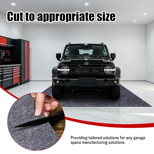 Garage Floor Mat 7.4x17 FT Large Waterproof Oil Spill Mat Non-Slip Backing Paking Mat for Under Car Washable Heavy Duty Floor Protector for Garage, Driveway