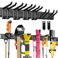 BlumeTrec Garage Tool Organizer Wall Mount, 48" Heavy-Duty Metal Wall Organizer, 3 Rails with 6 Adjustable Hooks, Garden Storage Rack for Organization Sturdy Tool Hanging Holder for Shovel Shed Yard