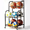 ShelfElites Basketball Rack with Wheels - Space-Saving Vertical Ball Storage for Basketball, Football, Soccer, Rolling Ball Rack for Garage & Outdoor, Heavy-Duty Ball Holder Organizer