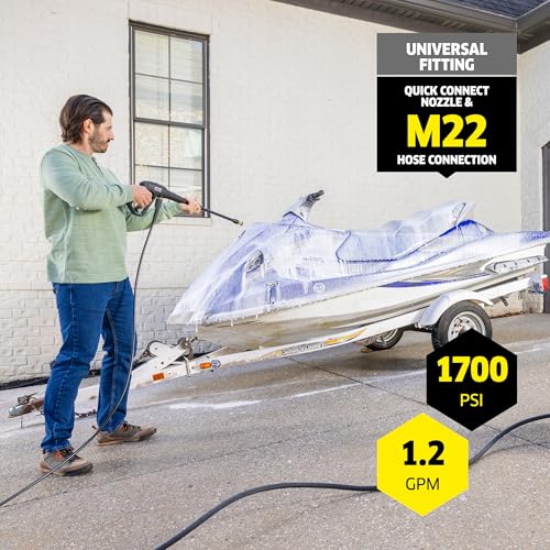 Kärcher Pressure Washer K1700, CETA Certified, 3 Spray Nozzles, Detergent Tank, for Cars, Driveways, Siding, Patios, 1.2 max. GPM