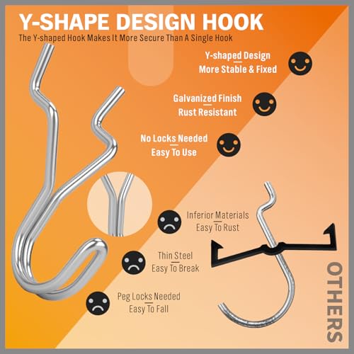 HORUSDY 309 PCS Pegboard Hooks Assortment Kit – 17 Types Heavy Duty Peg Board Hooks & Organizer Accessories – Fits 1/8 & 1/4 Inch Pegboard Durable Metal Wall Hooks for Garage Kitchen Workshop