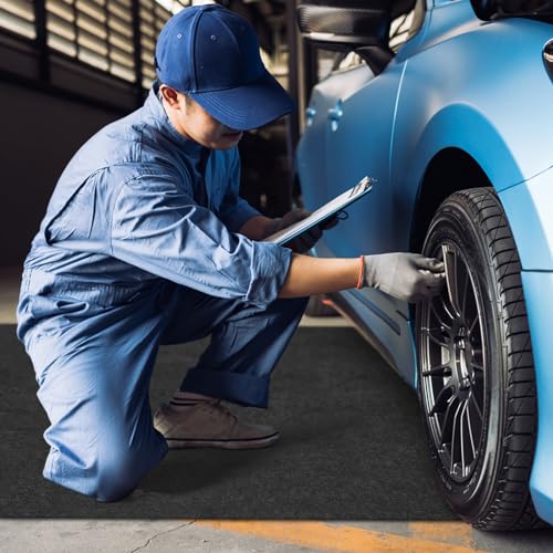 Drydiet 4 Pcs 36 x 72 Inch Oil Spill Mat for Under Car, Driveway, Motorcycle - Absorbent Pad for Garage Drip Leaks With Rubber Backing - Reusable, Washable, Non-Slip, Protects Floor