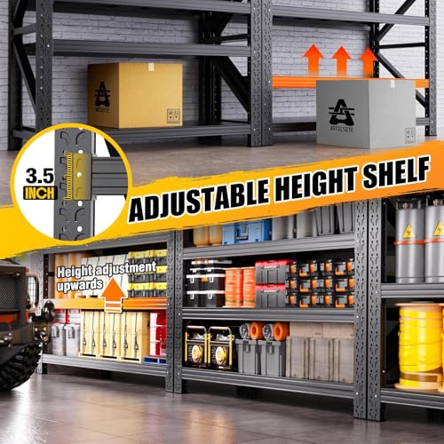 AXASIIO 79"W Heavy Duty Storage Shelves, 8000LBS Adjustable Garage Shelving Unit, Rust Proof Large Metal Storage Rack, 24"D x 79"W x 74"H Industrial Shelving for Warehouse, Basement, Shop, Supermarket