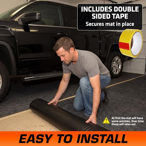 Armor All Garage Floor Mat (20' x 7'4"), Waterproof Garage Flooring, Absorbent, Premium Oil Spill Resistant Garage Pad, Durable, Protects Surfaces (Includes Double Sided Tape) (USA Made)