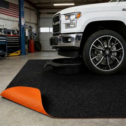 Golener Oil Spill Mat - 64"x32" Garage Floor Mat for Under Car, 1/4" Thick, Rubber Floor Mat, Absorbent Oil Mat, Protect Floor from Spills & Stains, Waterproof, Reusable, Washable, Durable, Heavy Duty