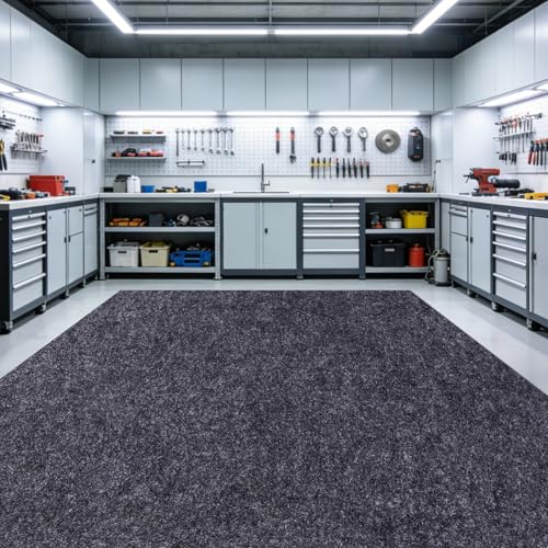 Garage Floor Mat 7.4x17 FT Large Waterproof Oil Spill Mat Non-Slip Backing Paking Mat for Under Car Washable Heavy Duty Floor Protector for Garage, Driveway