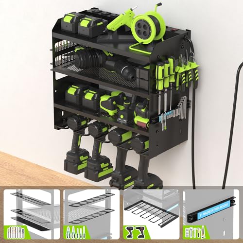 HUPBIPY Modular Power Tool Organizer Wall Mount Drill Holder Garage Shelf