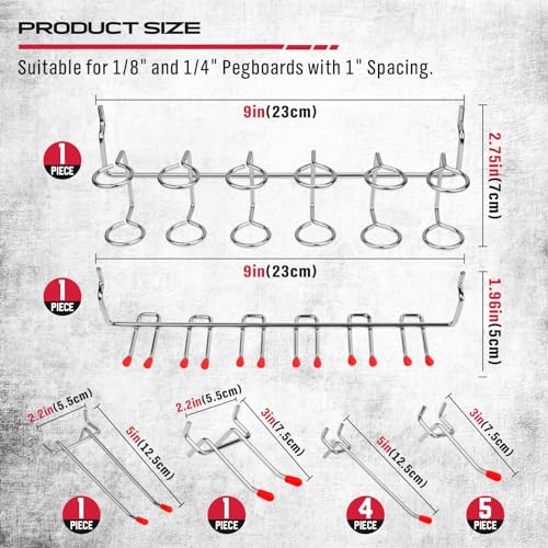 Ultimate 121-Piece Pegboard Hooks Set, Pegboard Accessories with Metal Hooks, Durable Peg Board Organizer Accessories, Pegboard Bins, Peg Board Tool Utility Hooks