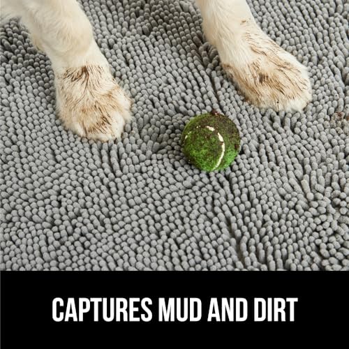 GORILLA GRIP SoakSTOPPER Door Mat, 24x17, Gray and HydroABSORB Door Mat, 29x17, Gray Bundle
