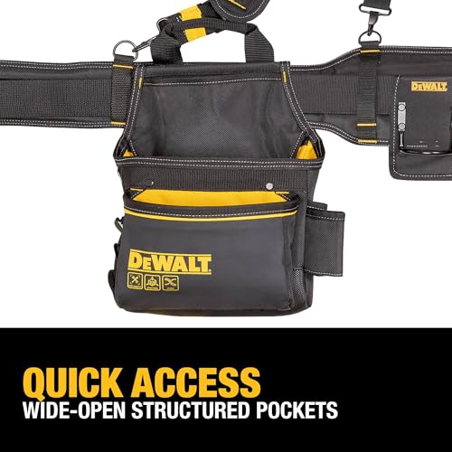 DEWALT Professional Tool Belt Organizer With Suspenders and 25 Pockets, Heavy Duty Construction (DWST540602)