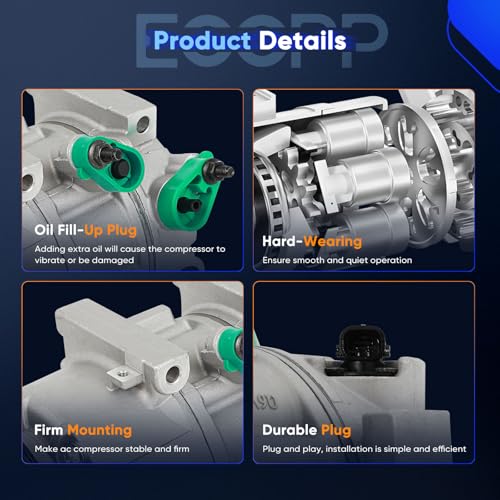 ECCPP AC Compressor 2012-2018 Fit for Hyundai Sonata for Kia Optima 2.0L 2.4L
