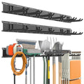 EVERHANGER Garage Tool Storage Organizer, Wall Mount Garden Tool Rack Organization, Heavy Duty Folding Chair Hangers with 12 Adjustable Hooks, Max Load 900lb, 96inch