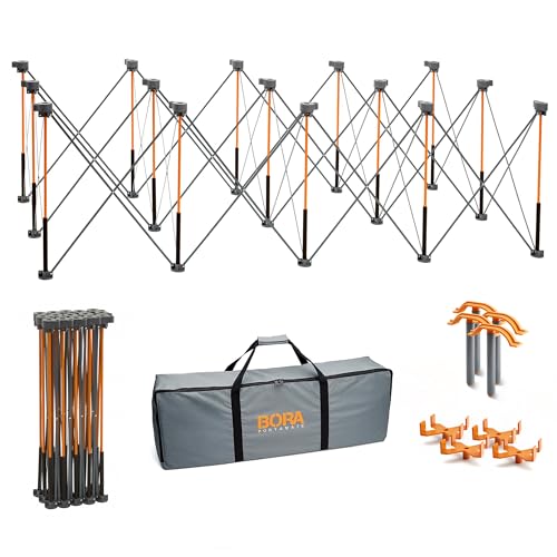 BORA Centipede 30in Folding Work Table - 48 x 96 Portable Workbench with 6000lb Capacity, 15-Strut Collapsible Work Bench for Garage, Mobile Workstation with Storage Bag - No Assembly Required CK15S