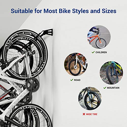 FLEXIMOUNTS 4 Bike Storage Rack, Heavy Duty Wall Mount Hanger for Home & Garage, Holds Up to 200lbs