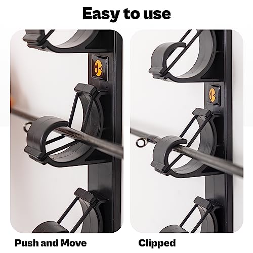 OJYDOIIIY Wall Mount Fishing Rod Holders,Horizontal/Ceiling Fishing Pole Storage Rack for Garage 2 Packs