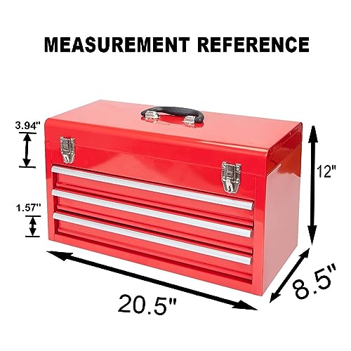 BIG RED TAMPK133-XB Torin Portable Tool/Garage Storage Box: Ergonomically Designed for Garage, Home, Office, Warehouse, Gym, School - Red