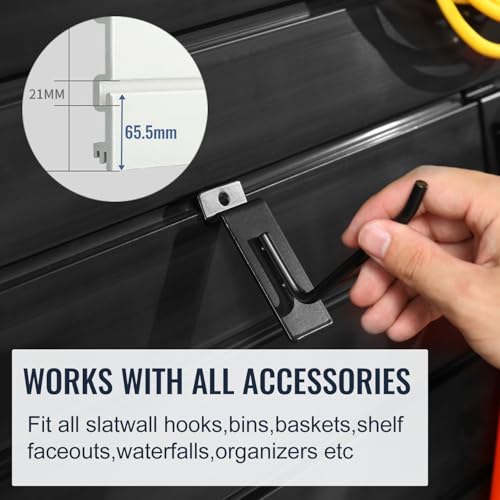 Aking Ace Slatwall Panel Garage Organizer PVC Slatwall Heavy Duty Wall Mounted Rack, Interlocking Slat Wall Panels for Tool Organization Peg Board (Black 8X4 ft)