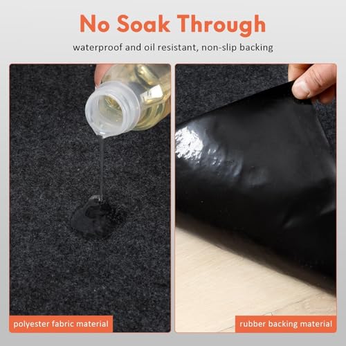 JERIA 2 Pcs 36 X 60 Inch Oil Spill Mat for Under Car Driveway,Oil Leaks Absorbent Oil Pad,Tape Rubber Mat Garage Floor with 16 PCS Tapes