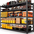 48''W Garage Shelving,3300LBS Heavy Duty Garage Shelving,73.2"H Industrial Shelving,Adjustable Storage Shelf Unit with Double Layer Posts for Garage,Basement,Warehouse,Commercial,Black 5 Tier