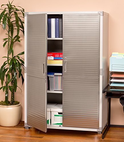 Seville Classics Mega 48" x 24" x 72" Tall Cabinet, Grey, Granite