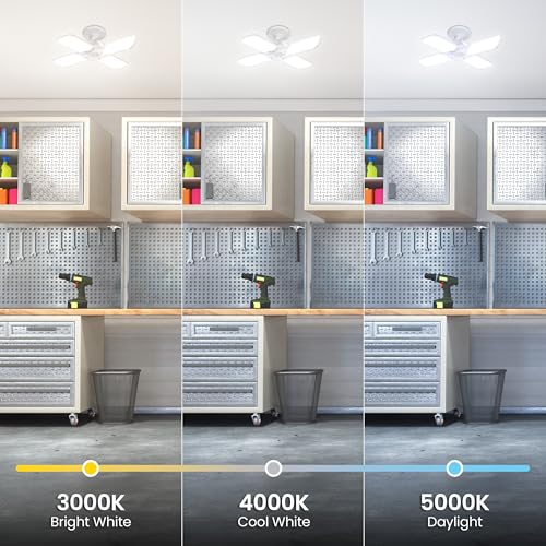 Feit Electric LED Garage Light, Multiple Adjustable Panels, E26 Base, Ideal for Garage, Workshop, Shed, 25,000-Hour Lifetime