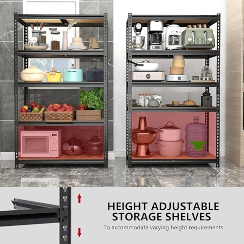 ZEUKMXOO Heavy Duty Garage Shelving,5-Tier Garage Storage Shelves,2400LBS Storage Shelves Heavy Duty,Adjustable 5 Tier Shelving Unit,Heavy Duty Shelving for Garage Storage Warehouse,28''×12''×60''